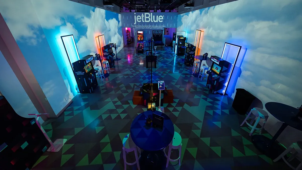 JetBlue arcade activation at LUME